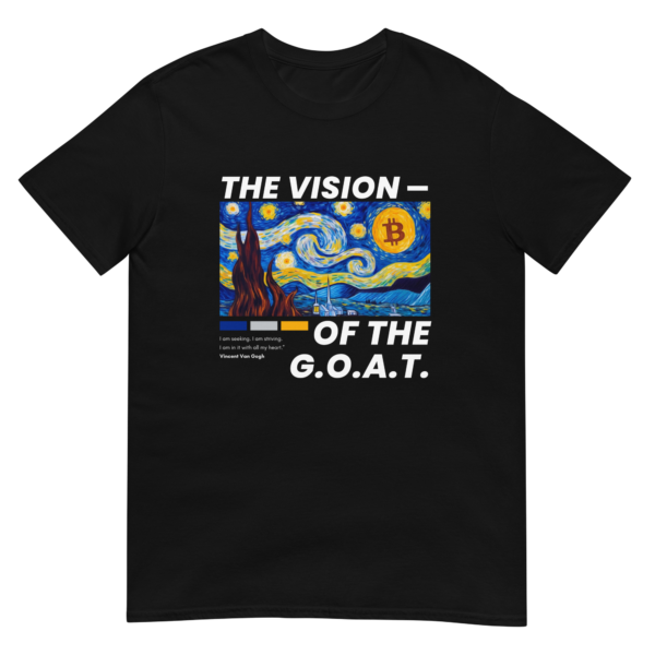 Van Gogh Starry Night & Bitcoin Moon T-Shirt Black