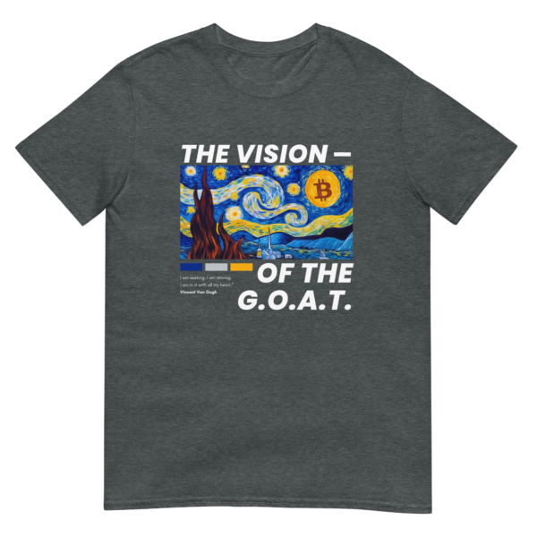 Van Gogh Starry Night & Bitcoin Moon T-Shirt Dark Heather