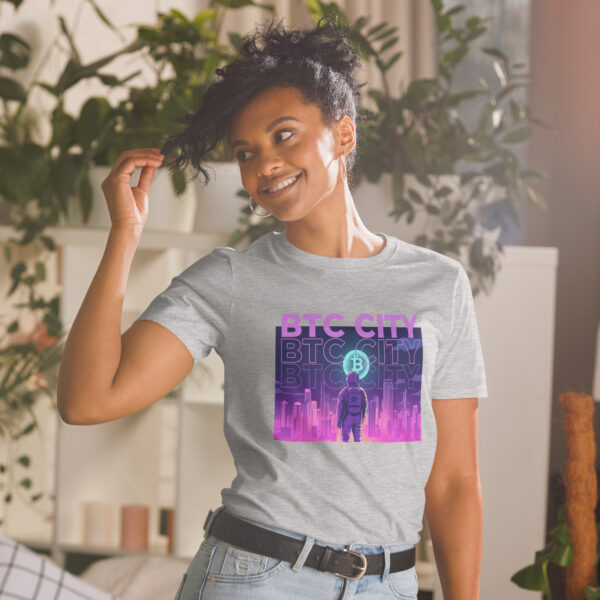 Astronaut & Bitcoin City T-Shirt Sport Grey 2